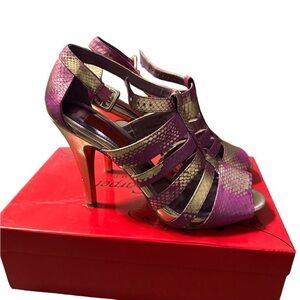 Red Collection 4.5” heels Purple/Gold